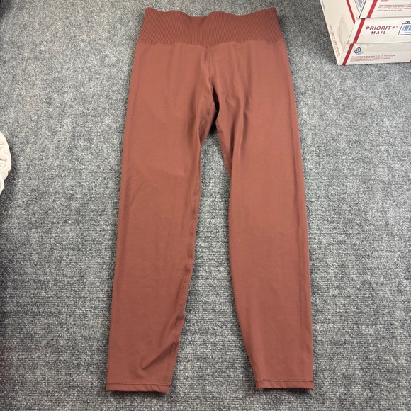 VUORI Womens Burnt Orange Brown Leggings Ribbed waist size: Large - Picture 2 of 9